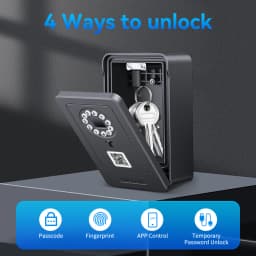 New Bluetooth Fingerprint Password Key Lock Box Waterproof Wall Mounted Door Hanging Safe Deposit Box Smart OKLOK Management