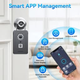 New Bluetooth Fingerprint Password Key Lock Box Waterproof Wall Mounted Door Hanging Safe Deposit Box Smart OKLOK Management