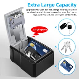 Wall Mount Key Lock Box 4 Digit Password Code Security Lock No Key for Home Office Key Safe Secret Storage Box Organizer