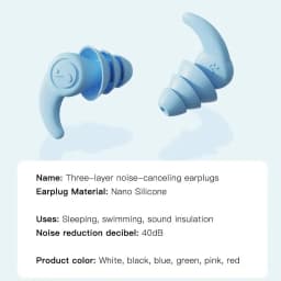 Noise Reduction Anti Noise Earplugs Soft Comfort Waterproof Silicone Ear Plugs Reusable Ear Protector Swimming Earplugs Sleeping
