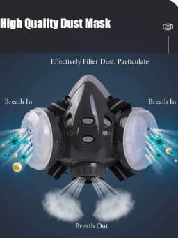 Half Face Dust Mask With Safety Goggles Dual Filters KN95 Filter Dust-proof Respirator For Carpenter Builder Polishing Work Safe