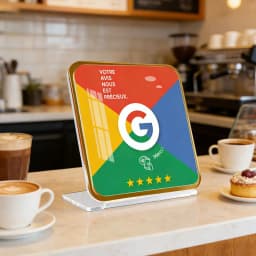 French Writing NFC Google Review Stand Plaque Display Boost Your Google Reviews Simple Quick Link to Review