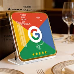 French Writing NFC Google Review Stand Plaque Display Boost Your Google Reviews Simple Quick Link to Review