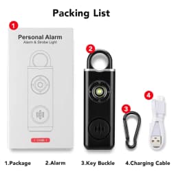 Awapow Personal Defense Alarm 130dB With LED Light Rechargeable Self Defense Woman Safety Alarm Key Chain Emergency Anti-Attack