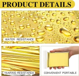 160*210cm Emergency Blanket Waterproof Keep Warm Blanket Camping Survival Tool Life Saving First Aid Insulation Tools  Gold