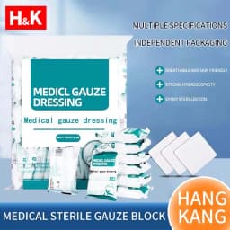 10/400pcs Sterile Medical Gauze Block Combat Hemostatic  Wound Dressing Sterile Medical Gauze Pad Wound Care Supplies