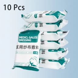 10/400pcs Sterile Medical Gauze Block Combat Hemostatic  Wound Dressing Sterile Medical Gauze Pad Wound Care Supplies