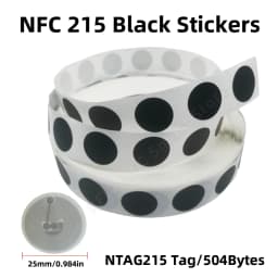 NFC Tag Black NFC Stickers Protocol ISO14443A13.56MHz NT/AG 215 Universal Label RFID Tags and All NFC Phones En Blanco Y Negr