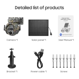 INQMEGA 8MP Solar Powered Camera 4K 4G / WIFI Solar Camera Solar Panel Security PIR Human Detection Cam in Forest