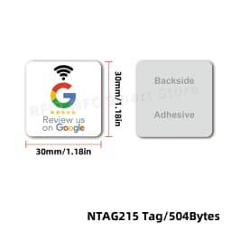NFC Tags 30mm Waterproof Google Review Stickers 504Bytes NFC215 Chip NFC Tap Review Sticker Review us on Google Sticker