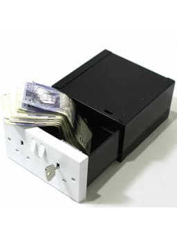 Imitation Double UK Plug Socket Wall Security Secret Hidden Stash Box Covert Diversion Safe