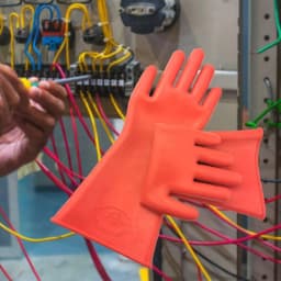 Red Electrician Insulating Gloves Rubber Withstanding Voltage 220V Work Safe Gloves 5KV Industrial Insulation Mittens