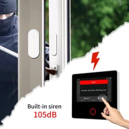Staniot WiFi SecPanel 5 Wireless Home Alarm System Tuya Smart 4.3" Touch Screen Security Kit Built-in Siren APP Remote Control