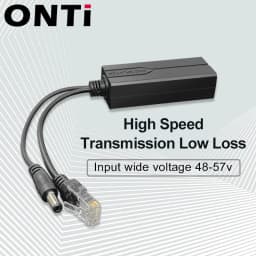 ONTi 100M/1000M Standard POE Splitter 48V to 5V 12V 1.2A 2.2A Micro USB Tpye-C for IP Camera / Router / Wrieless AP