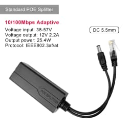 ONTi 100M/1000M Standard POE Splitter 48V to 5V 12V 1.2A 2.2A Micro USB Tpye-C for IP Camera / Router / Wrieless AP