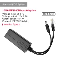ONTi 100M/1000M Standard POE Splitter 48V to 5V 12V 1.2A 2.2A Micro USB Tpye-C for IP Camera / Router / Wrieless AP