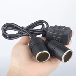 12V Switch OBDII OBD2 24AWG Power Supply Cable 16Pin Female To Car Cigarette Lighter DC Power Source OBD Male Connector Cable