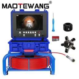 Sewer Inspection Camera 9 Inch DVR Sewer Pipe Camera Meter Counter Endoscope Camera Borescope Camera with Self-Leveling and 512H