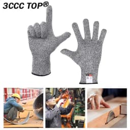 2PCS Grade 5 Anti Cutting Gloves Kitchen HPPE Anti Scratch Glass Wood Cutting Safety Protection Horticulturist Protector Gloves