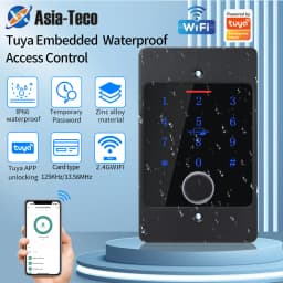 Support Tuya App Metal Waterproof Embedded Installation Access Control Fingerprint Keyboard Card Reader + M70 Box