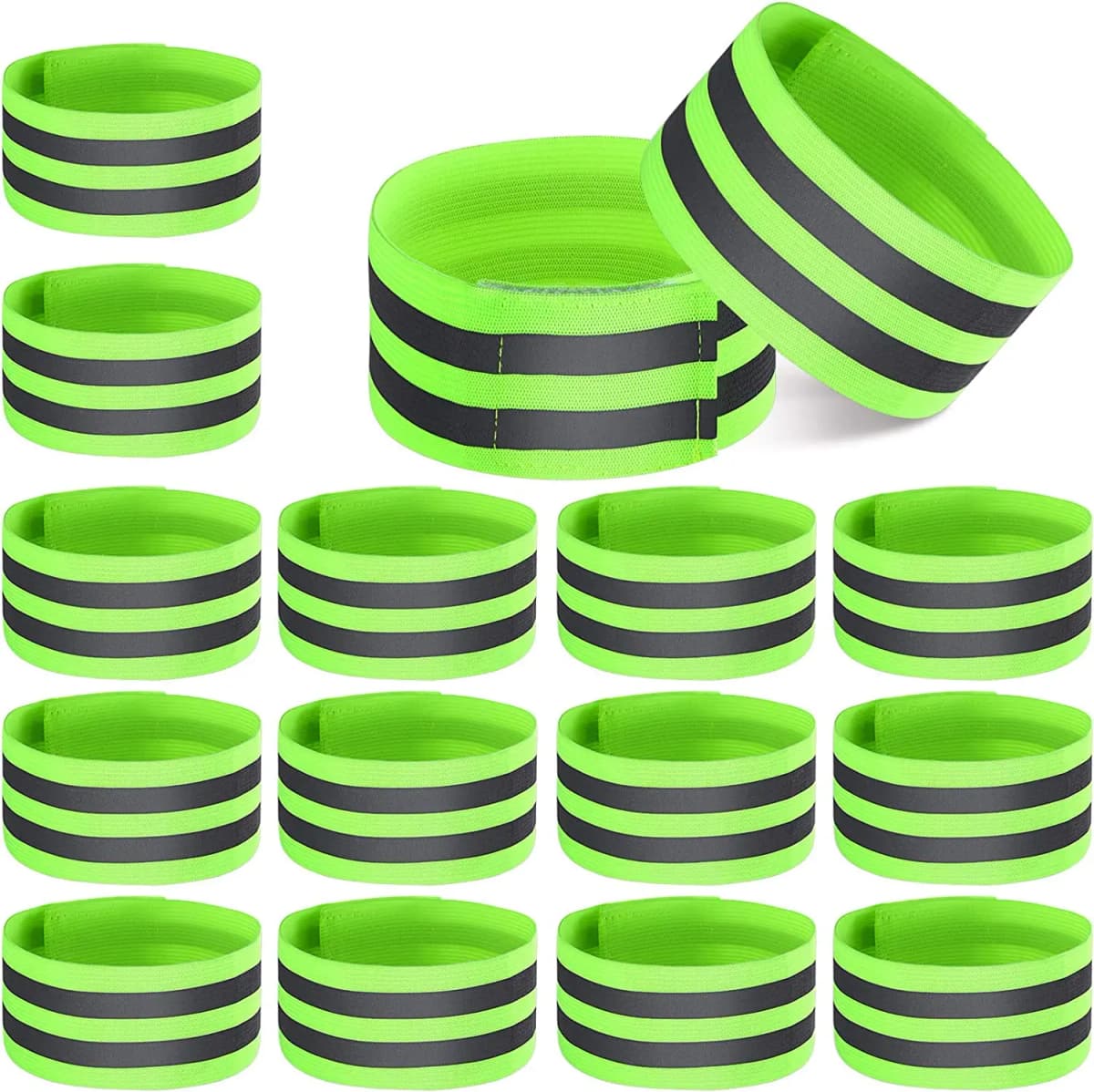 4Pcs Reflective Bands Elastic Bracelet Armband Wristband Straps Safety Reflector Tape for Night Cycling Running Adults