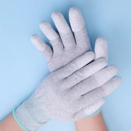 Nylon-Carbon Anti-static Gloves Tool PU Finger Coating White Working Gloves ESD Non-slip Safety Work Gloves Electronic