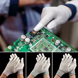 Nylon-Carbon Anti-static Gloves Tool PU Finger Coating White Working Gloves ESD Non-slip Safety Work Gloves Electronic