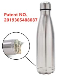 Diversion Water Bottle Can Stainless Steel Tumbler Safe With A Food Grade Smell Proof Bag Bottom Unscrews to Store