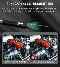 1080P Car Automatic Maintenance Hole Endoscope 6MM 180 Degree Steering Inspection Camera with 8 LED Portable Tools IP67