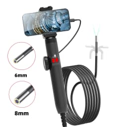 1080P Car Automatic Maintenance Hole Endoscope 6MM 180 Degree Steering Inspection Camera with 8 LED Portable Tools IP67