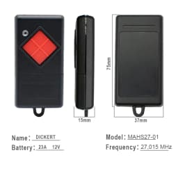 100% Compatible 27.015 MHz DICKERT MAHS27-01 MAHS27-04 Garage Remote Control 27MHz Red Button DICKERT Handheld Transmitter