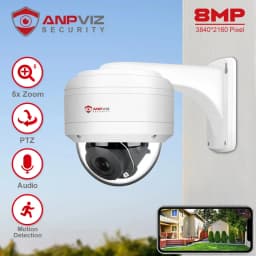 Anpviz Smart 4k 8MP POE IP PTZ Camera 5X Optical Zoom Audio Camera IR 30m Outdoor Security Protection Human Vehicle Detection