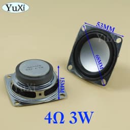 1Pc 5W 3O4Ohm Full-frequency Speaker Square Bluetooth Audio Radio External Magnetic Loudspeaker 3W 4Ohm 53MM