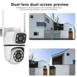 10MP Tuya 5G Wifi PTZ Camera 4K Dual Lens Dual Screen Security Camera Human Detection Outdoor Wireless Surveillance 10X Zoom Cam