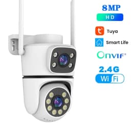 10MP Tuya 5G Wifi PTZ Camera 4K Dual Lens Dual Screen Security Camera Human Detection Outdoor Wireless Surveillance 10X Zoom Cam