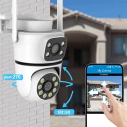 10MP Tuya 5G Wifi PTZ Camera 4K Dual Lens Dual Screen Security Camera Human Detection Outdoor Wireless Surveillance 10X Zoom Cam