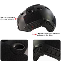 BOOIU Airsoft Fast Helmet PJ/MH Tactical Helmets CS Riding Shooting ABS Lightweight Helmet Protective Gear for Outdoor Sports