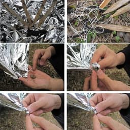 Emergency Thermal Poncho Blanket Lightweight Water-Resistant Windproof Sunshade Reusable First Aid Mat Pad Cover for Camping