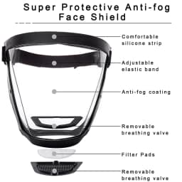 Protective Full Face Shield Mask Transparent Head Eyes Safety Cover Glasses Screen Visors Dustproof Wind Proof Anti-Fog Goggles