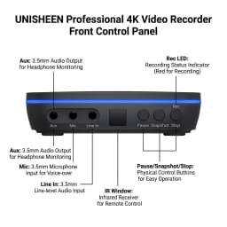 UNISHEEN 4K Capture Box Mini Video Record Device StandAlone Camera HDMI Screen Capture Box OBS VMIX