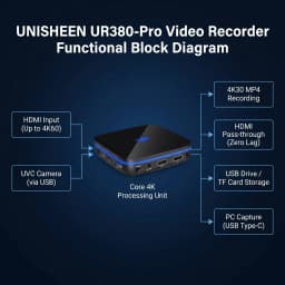 UNISHEEN 4K Capture Box Mini Video Record Device StandAlone Camera HDMI Screen Capture Box OBS VMIX