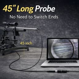 Rifle Borescope Camera, 0.2inch Digital Hunting Cleaning Scope with LED Light Side View Use on Android PC