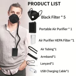 Effortless Breathing Electric Air Purifying Respirator Mask - KN95 Rated, Replaceable Filter, Powered Fan - Dust, Woodworking