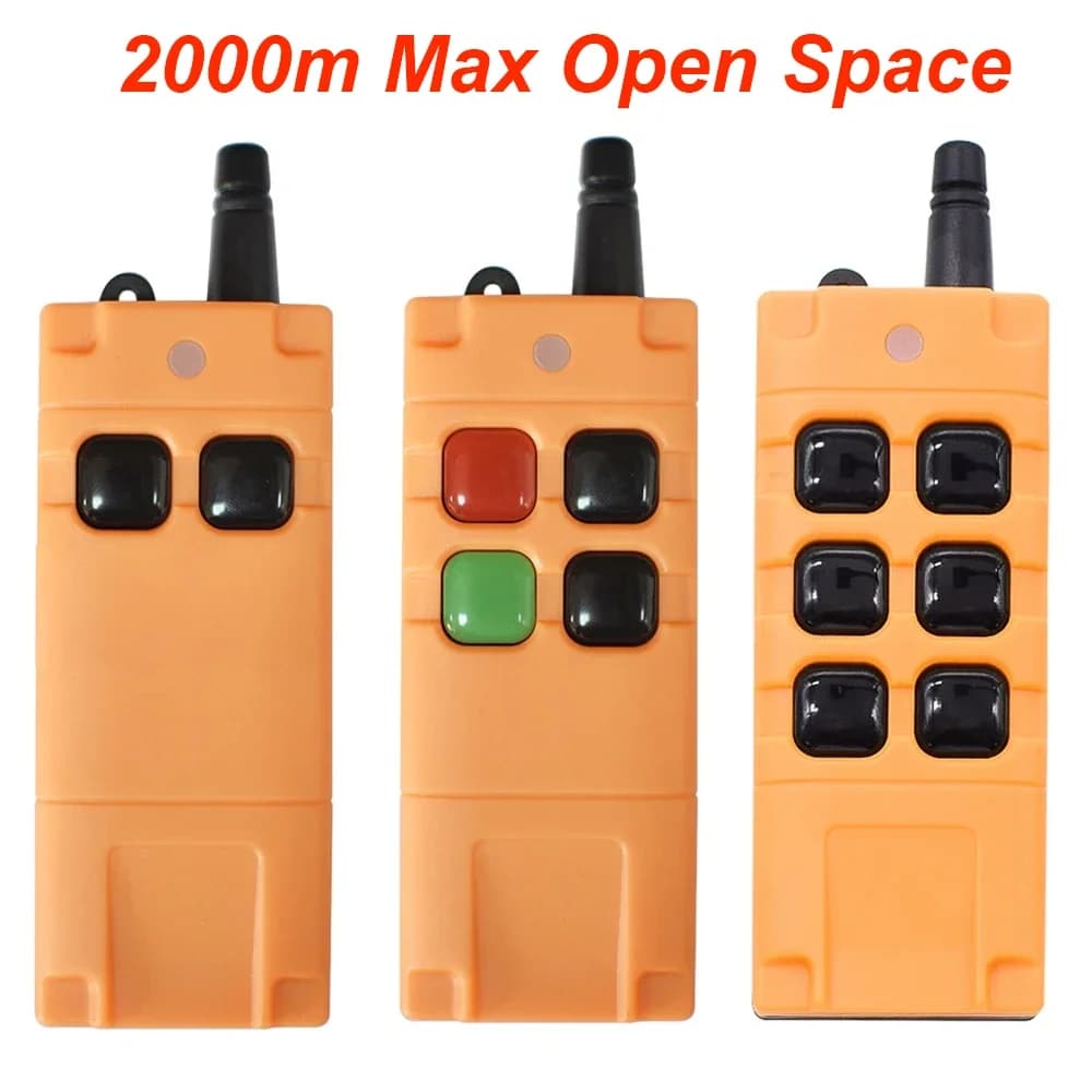 433Mhz Wireless 2/4/6 Button Industrial Remote Control Learning Code 1527 2000m Long Range Controller For Lamps Gate Door