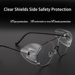 2Pcs Eye Flexible Clear Shields Side Safety Goggles Glasses Universal Anti Fog