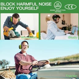 ZOHAN Hearing Protection Bluetooth Headphone Earmuffs Headphones Safety Noise Reduction 25dB NRR Protector for Mowing Music