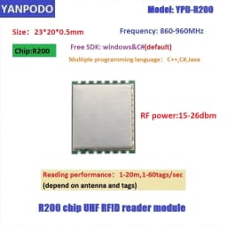 R200 Chip UHF RFID Reader Module Board with Antenna | 1-15M Long Range, USB TTL UART | Free SDK for ESP32, Raspberry Pi, Android