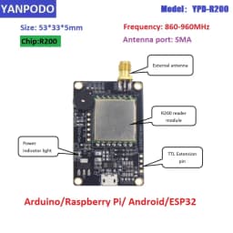 R200 Chip UHF RFID Reader Module Board with Antenna | 1-15M Long Range, USB TTL UART | Free SDK for ESP32, Raspberry Pi, Android