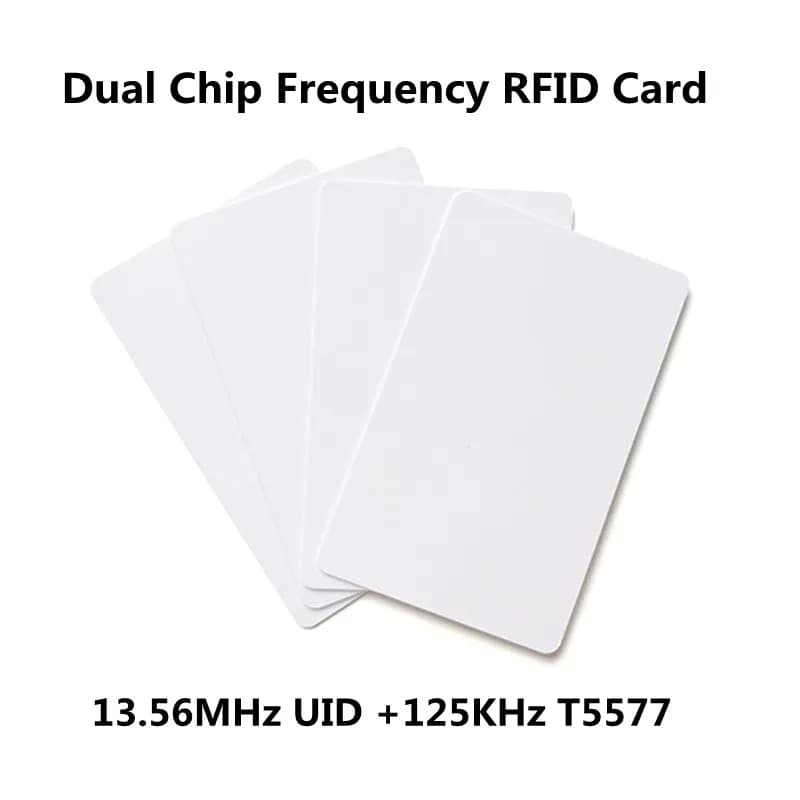 5/10PCS RFID Smart Dual Frequency Chip Card 125Khz T5577 EM4305 Rewritable Badge 13.56Mhz UID Changeable Copy Token Key