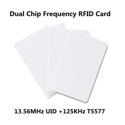 5/10PCS RFID Smart Dual Frequency Chip Card 125Khz T5577 EM4305 Rewritable Badge 13.56Mhz UID Changeable Copy Token Key